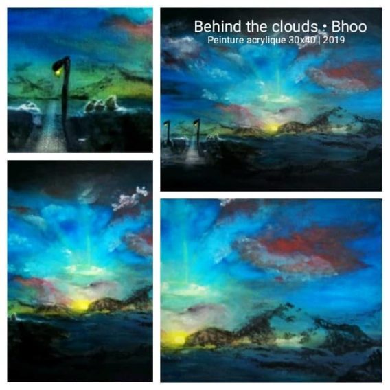 Tableau Behind the Clouds, derrière les nuages, thinkofit.fr,bhoo,think of it, peinture,tableau,